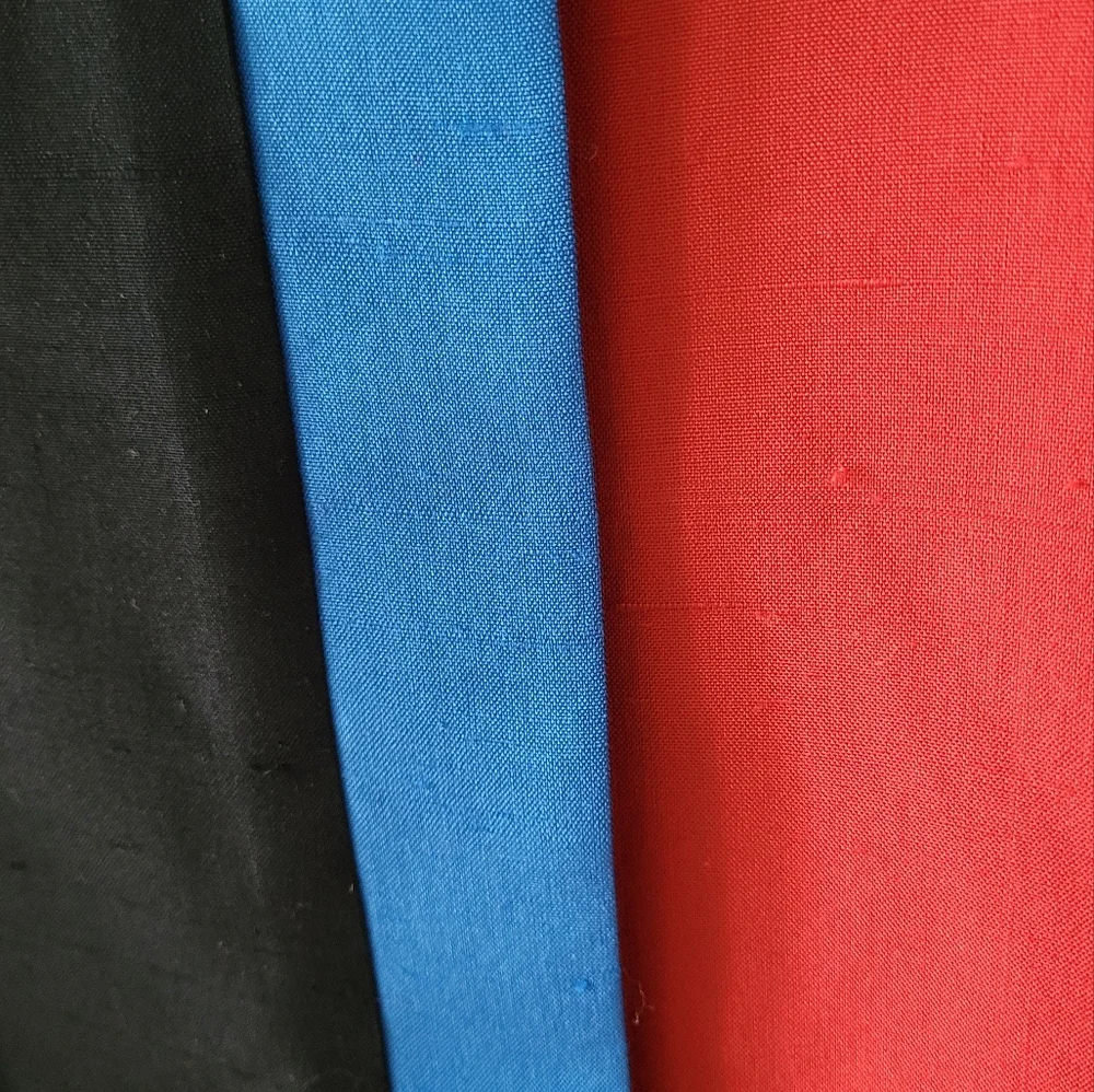 100% Silk Vintage Colorblock Shift Dress in Black, Red & Teal - Picture 3 of 4